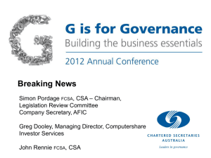 Breaking News - Governance Institute of Australia