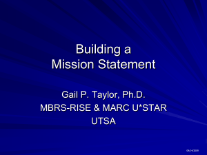 Building a Mission Statement