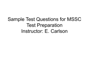 Sample MSSC Test Questions