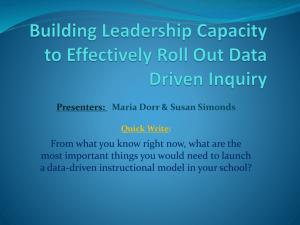Building Leadership Capacity to Effectively Roll Out Data