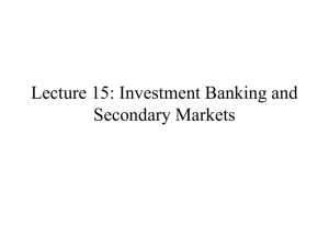 Lecture 14: Investment Banking