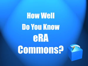 How Well Do You Know the eRA Commons?