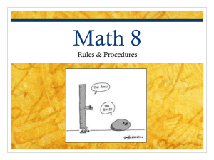 Rules and Procedures - Mrs. Homer's Website