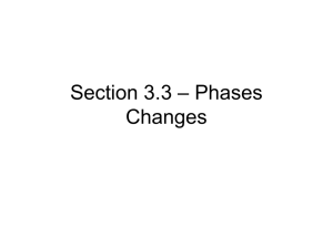 Section 3.3 – Phases Changes