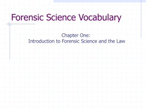 Forensic Science Vocabulary