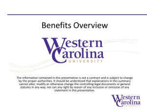 defined benefit plan - Western Carolina University