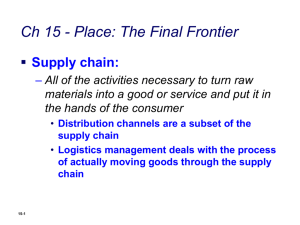 Links in the Supply Chain Channel of distribution