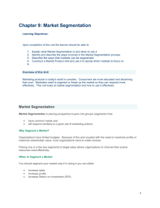 Unit 9. Market Segmentation - Paul Tilley's Resource Wiki