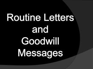 File - Routine Letters and Goodwill Messages