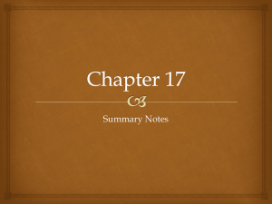 Ch17 Summary Notes