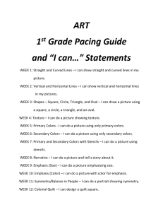 ART 1 st Grade Pacing Guide and “I can…” Statements
