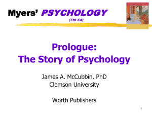 Prologue: Psych's Roots