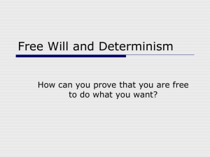 Free Will and Determinism - PJW RE