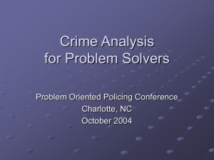 Crime Analysis for Problem Solvers Part I