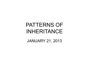 PATTERNS OF INHERITANCE