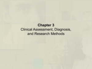 Durand and Barlow Chapter 3: Clinical Assessment, Diagnosis, and