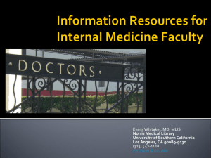 Information Tools for the Masters of Medicine Program