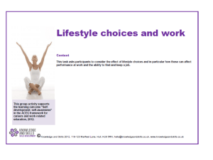 To understand how your lifestyle choices impact on your work What