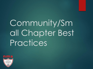 Best Practices Small and Community Chapters