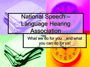 NSSLHA..What We Do For You! - American Speech