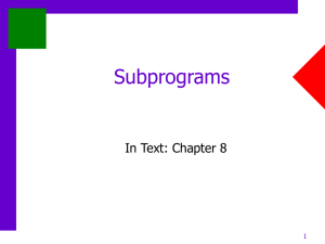 Subprograms in PowerPoint
