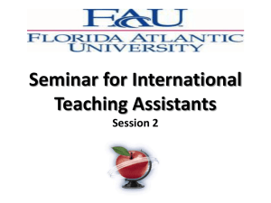 Seminar for International Teaching Assistants Session 2