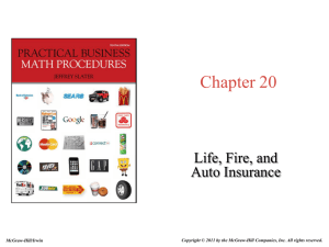 Life, Fire, and Auto Insurance