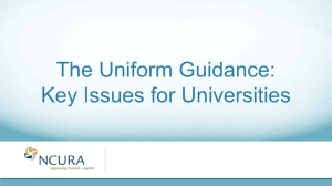 NCURA Uniform Guidance Presentation: Key Issues for Universities