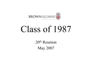 Class of 1987 - Brown Alumni Association