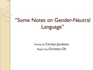 “Some Notes on Gender
