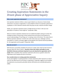 Creating Aspirations Statements in the Dream Phase of Appreciative