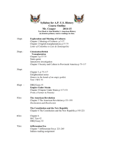 Syllabus for APUS History Course Outline Mr. Cooper 2014-15