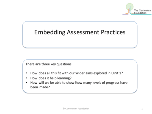 Embedding Assessment Practices