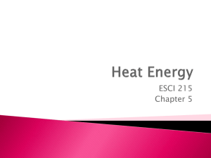 Chatper 5 – Heat Energy
