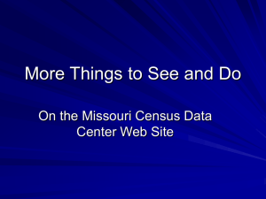 More Things to See and Do - Missouri Census Data Center