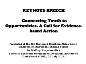 Connecting Youth to Opportunities. A Call for Evidence