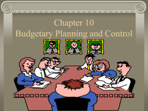 I. An Overview of Budgeting