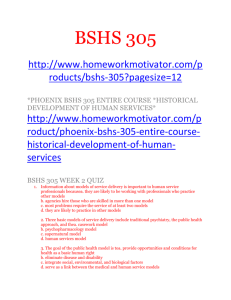 BSHS 305 WEEK 2 QUIZ