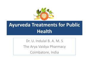 Ayurveda Treatments for Public Health