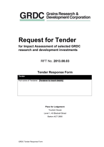 Part 1 Tenderer's Details - Grains Research & Development