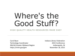 Where's the Good Stuff? High Quality Health Resources Made Easy