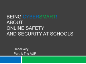 Being CyberSmart! Part 1 The AUP