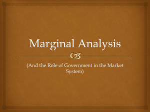 Marginal Analysis - AHS AP Economics