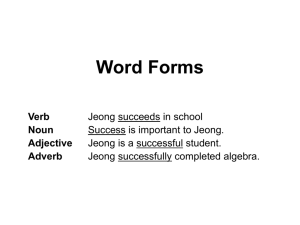Word Forms - Fullerton College Staff Web Pages