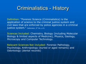 Criminalistics - History