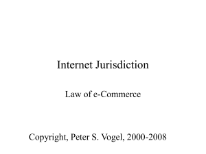 Jurisdiction - Law of eCommerce