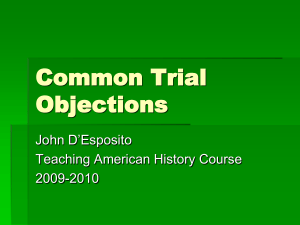 Common Trial Objections