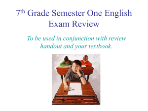 Semester One English Exam Review