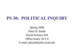 ps 30: political inquiry - Division of Social Sciences