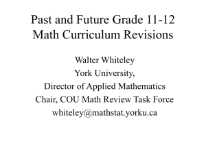 Responding to the Grade 11-12 Math Curriculum Revisions